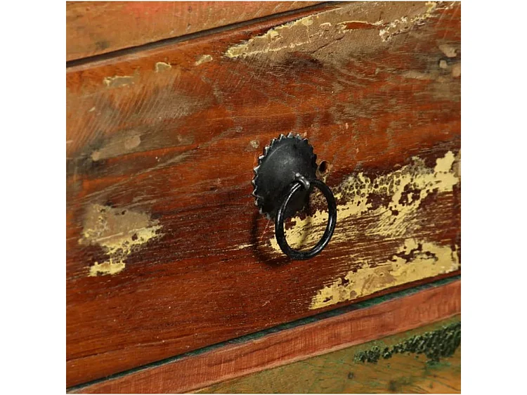 Buffet 3 portes 3 tiroirs Broust 120cm – Bois massif recyclé et métal noir