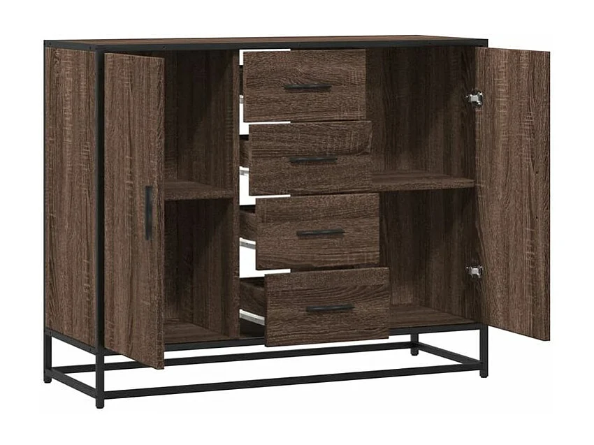 Buffet chêne marron 92x35x76 Bois d'ingénierie