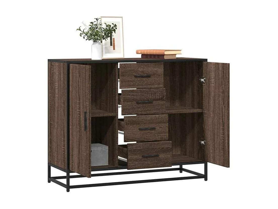 Buffet chêne marron 92x35x76 Bois d'ingénierie