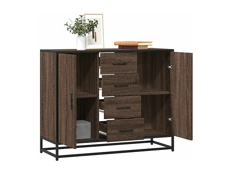 Buffet chêne marron 92x35x76 Bois d'ingénierie