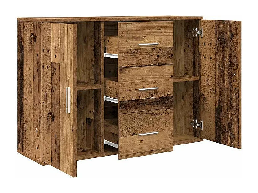 Buffet vieux bois 90x29,5x65 bois d'ingénierie