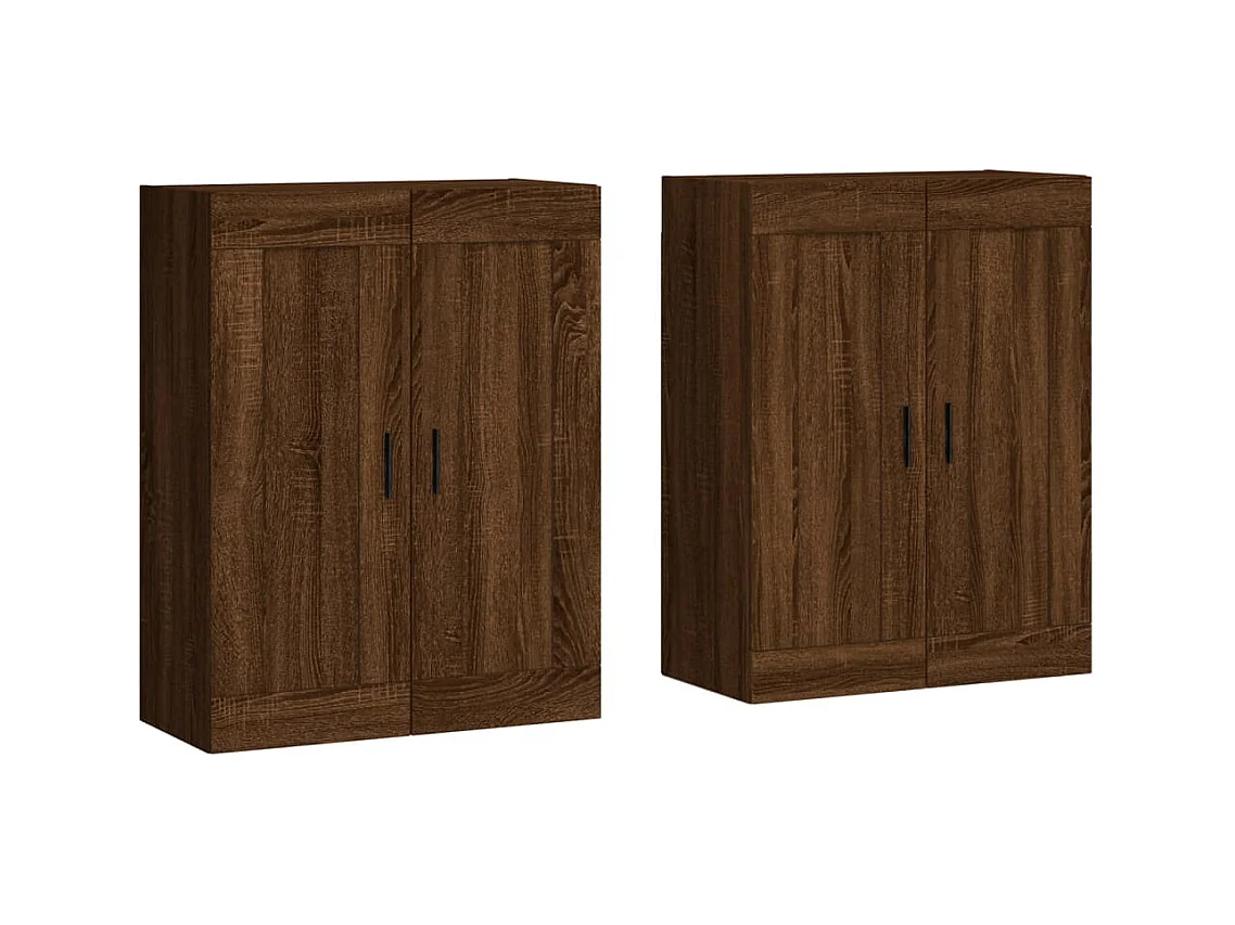 Armoires murales 2 pcs chêne marron bois d'ingénierie