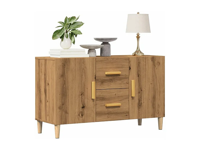 Buffet chêne artisanal 100x36x60 bois d'ingénierie