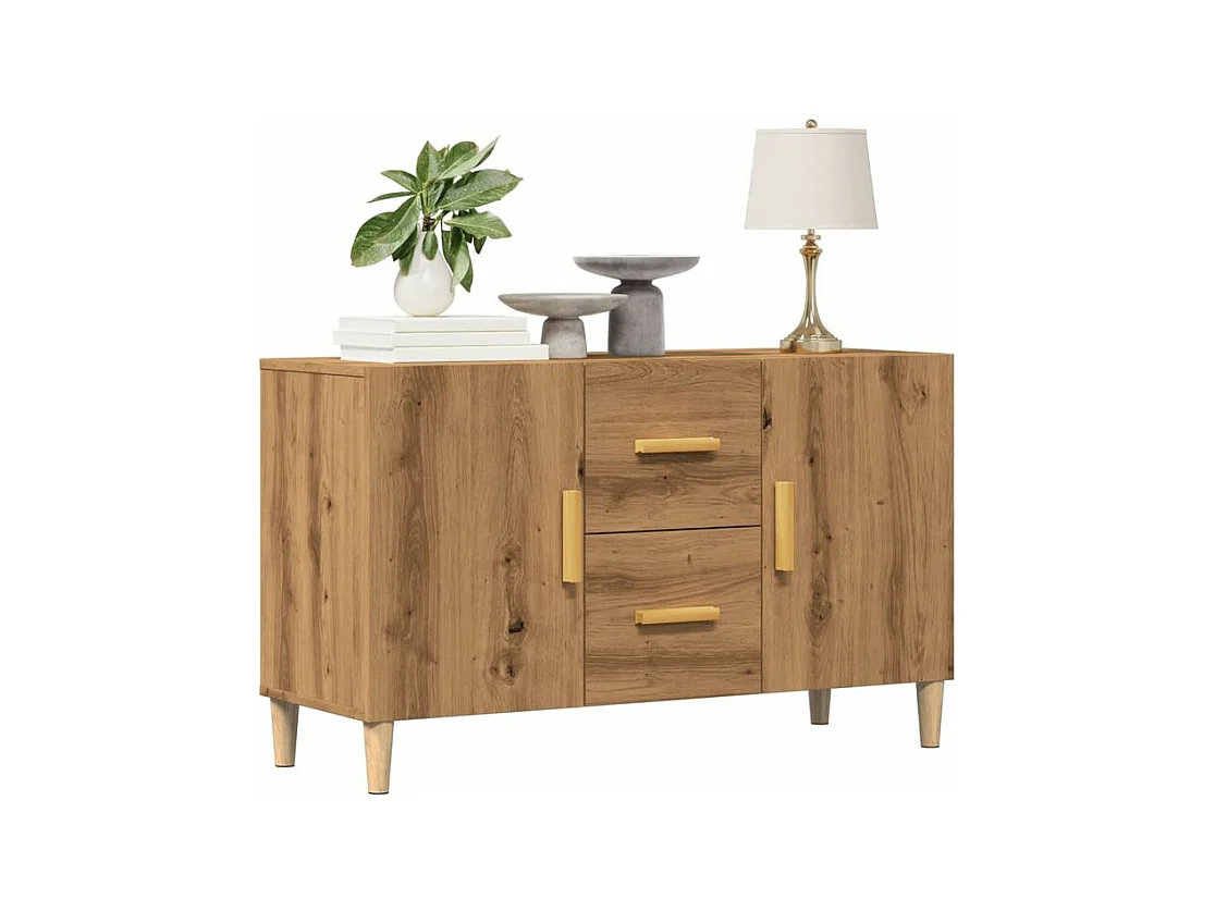 Buffet chêne artisanal 100x36x60 bois d'ingénierie