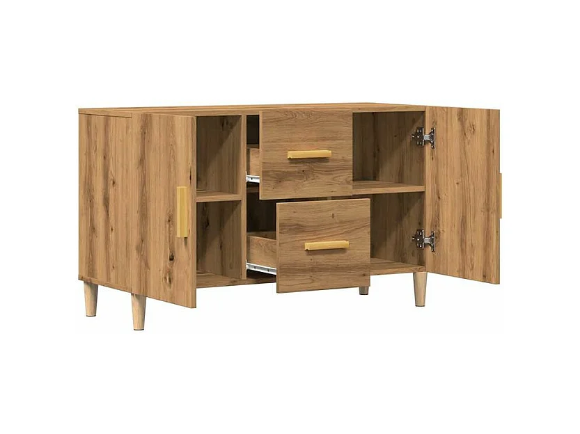 Buffet chêne artisanal 100x36x60 bois d'ingénierie
