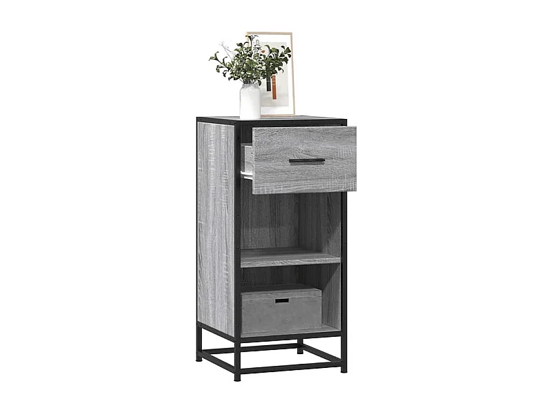 Buffet sonoma gris 35,5x35x76 bois d'ingénierie et métal