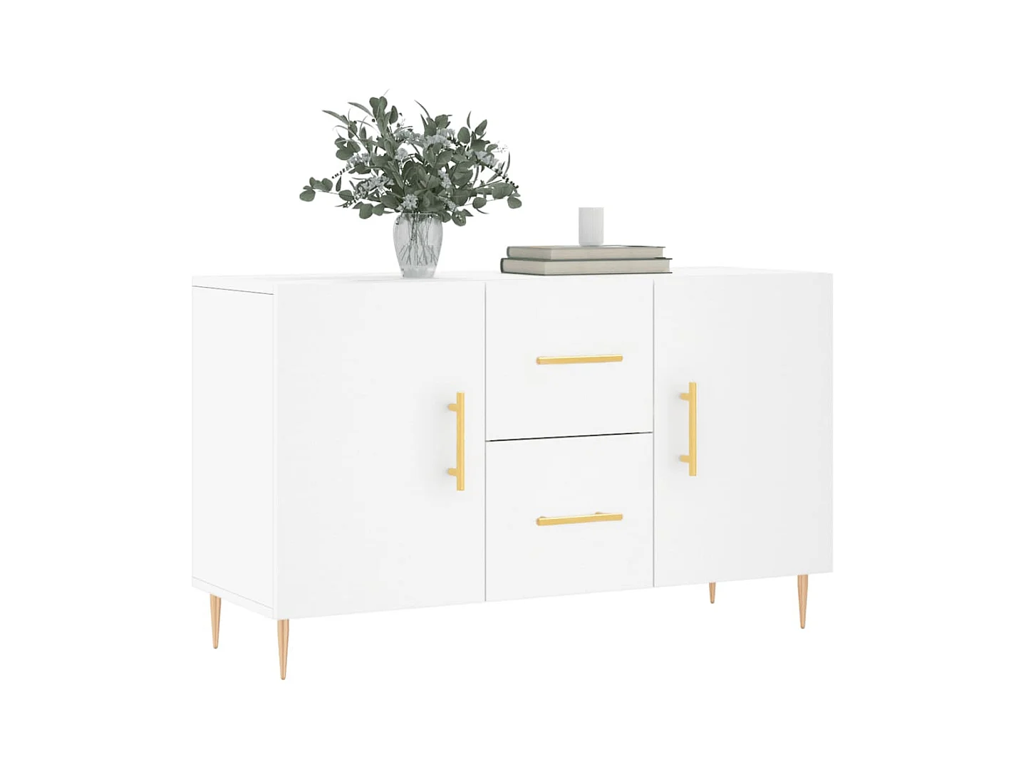Buffet blanc 100x36x60 bois d'ingénierie