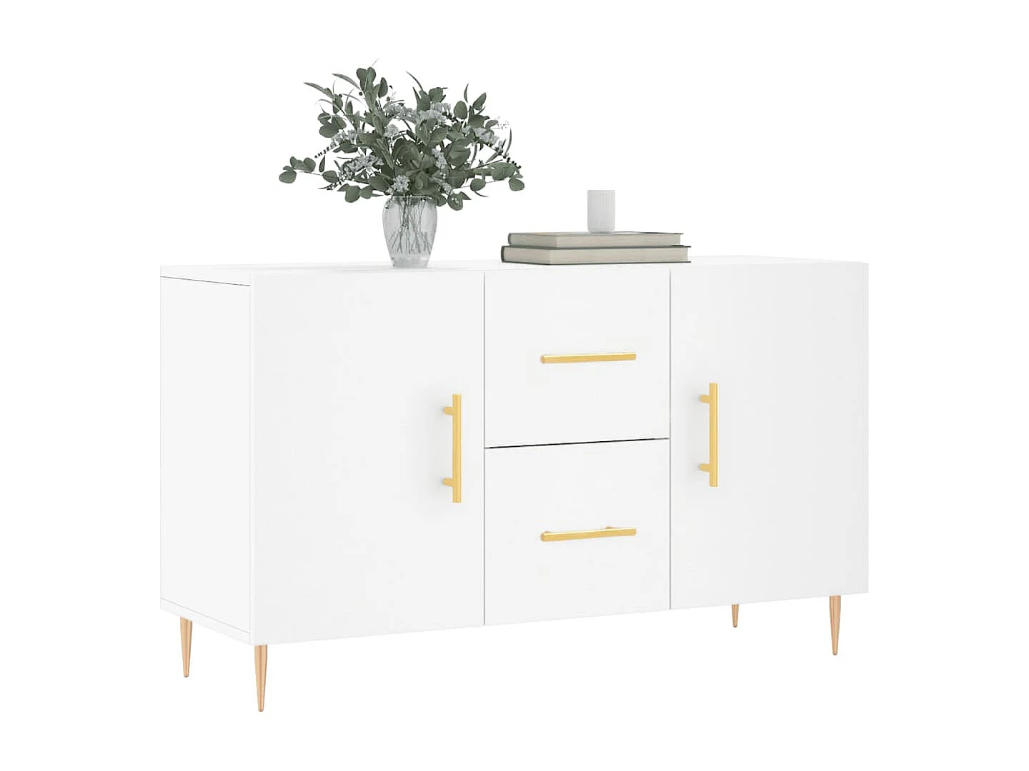 Buffet blanc 100x36x60 bois d'ingénierie