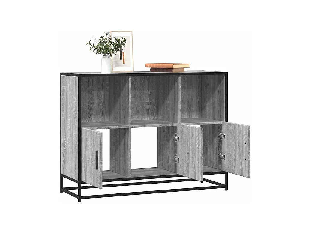 Buffet sonoma gris 100x35x76 bois d'ingénierie