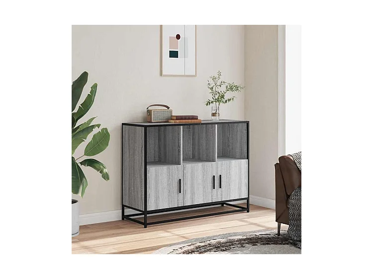 Buffet sonoma gris 100x35x76 bois d'ingénierie