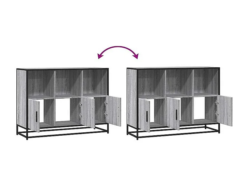 Buffet sonoma gris 100x35x76 bois d'ingénierie