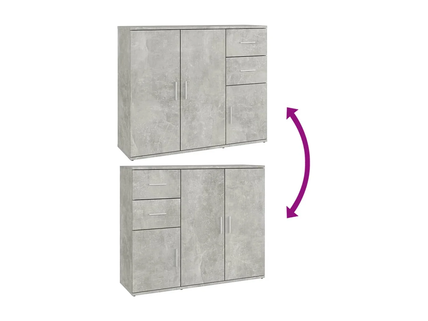 Buffet Gris béton 91x29,5x75 Bois d'ingénierie