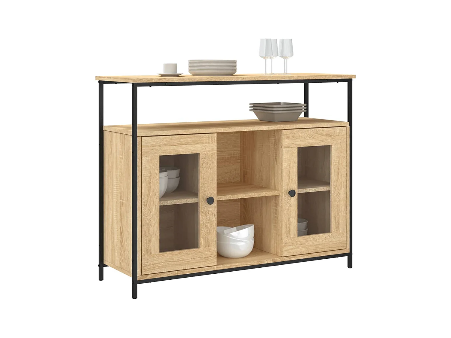 Buffet chêne sonoma 100x35x80 bois d'ingénierie