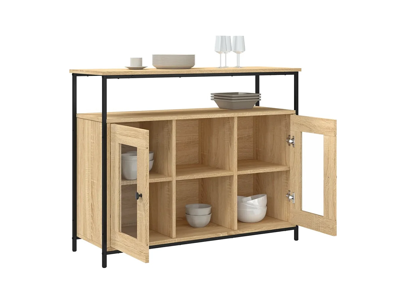 Buffet chêne sonoma 100x35x80 bois d'ingénierie