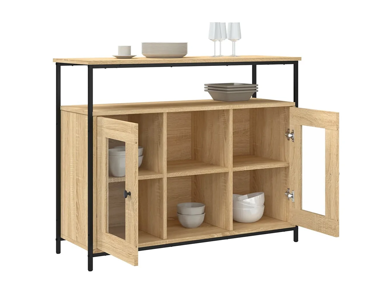Buffet chêne sonoma 100x35x80 bois d'ingénierie