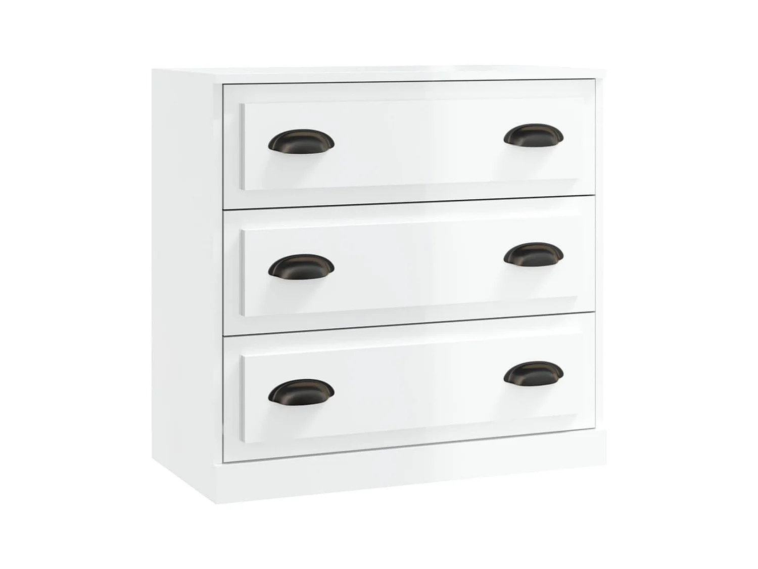 Buffet blanc brillant 70x35,5x67,5 bois d'ingénierie