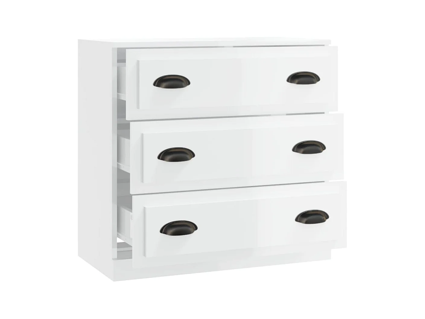 Buffet blanc brillant 70x35,5x67,5 bois d'ingénierie