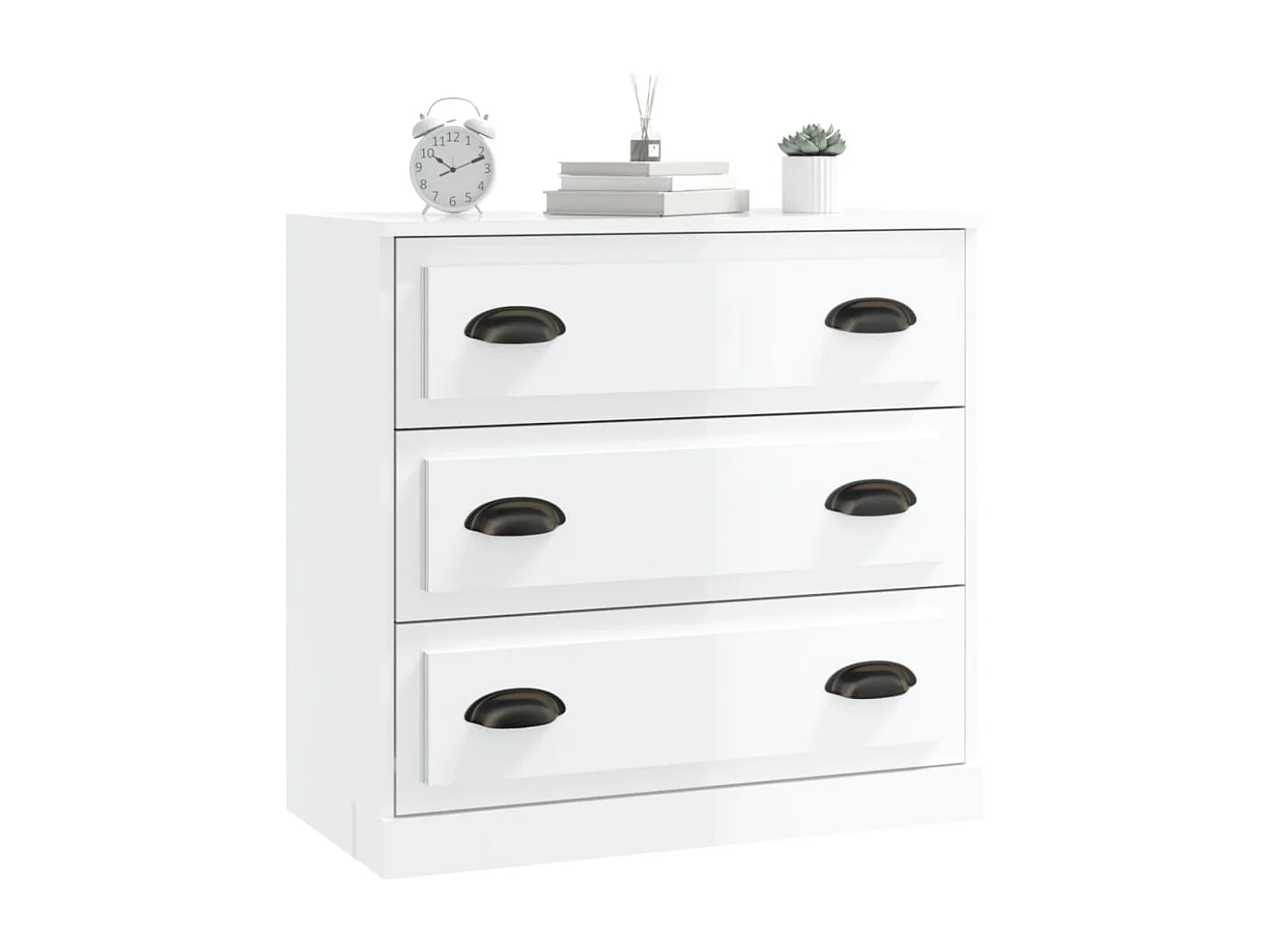 Buffet blanc brillant 70x35,5x67,5 bois d'ingénierie