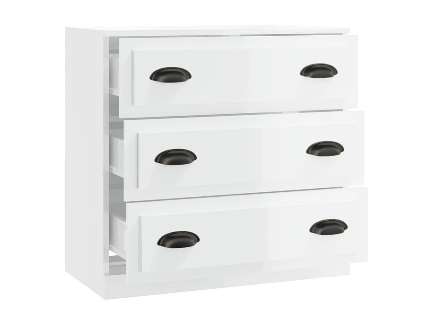 Buffet blanc brillant 70x35,5x67,5 bois d'ingénierie