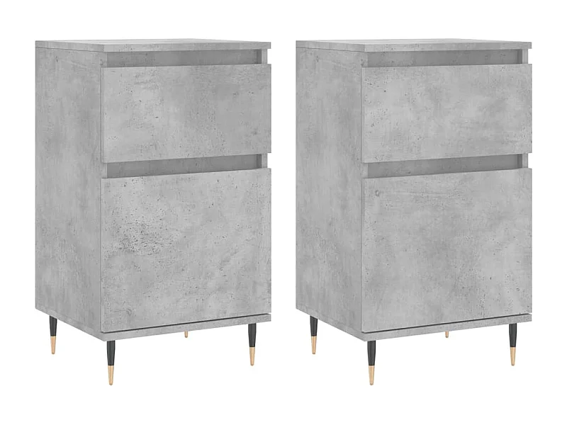 Buffets 2 pcs gris béton 40x35x70 bois d'ingénierie