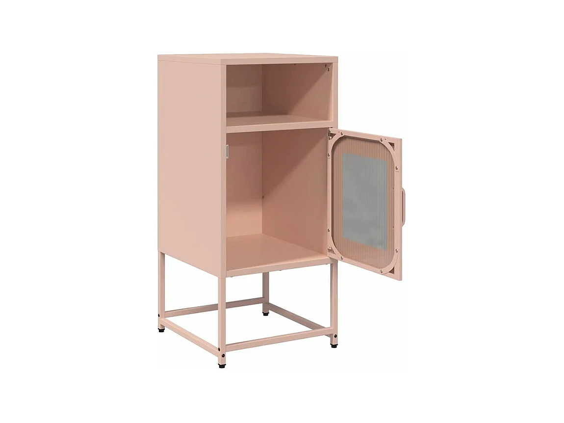 Table de chevet rose 36x39x78 acier laminé à froid