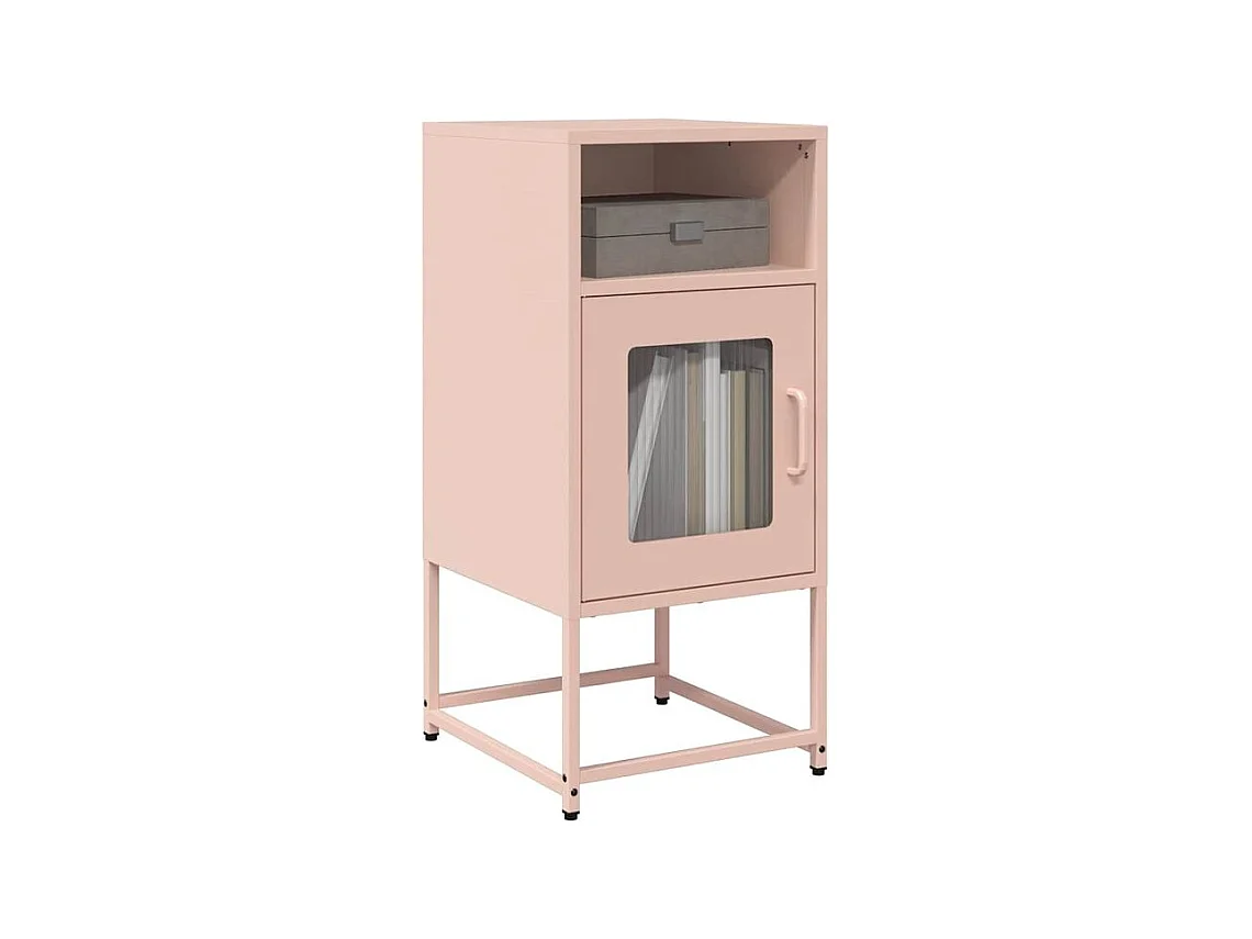 Table de chevet rose 36x39x78 acier laminé à froid