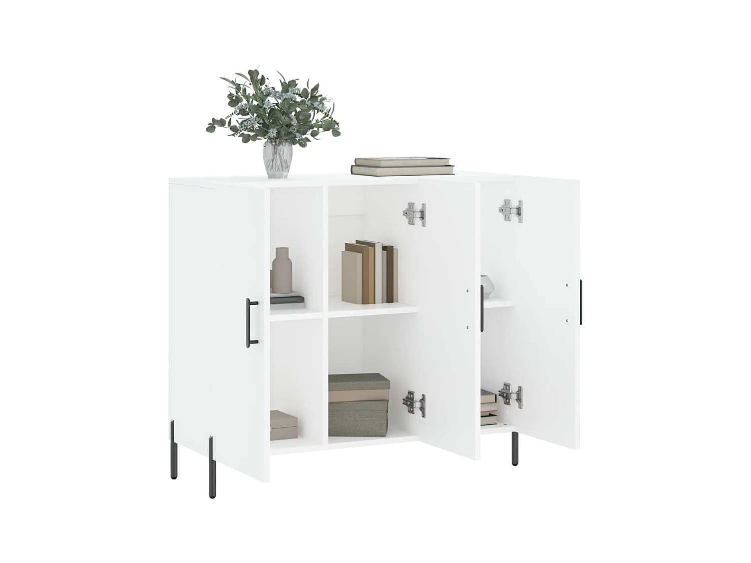 Buffet blanc 90x34x80 bois d'ingénierie