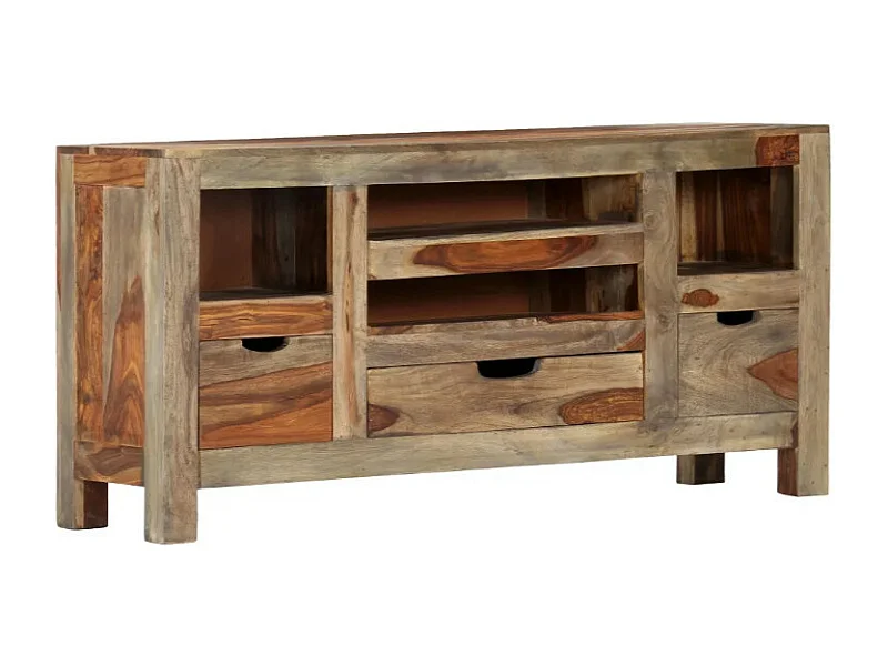 Buffet 3 tiroirs sesham massif foncé Mika