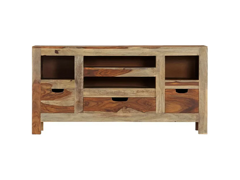 Buffet 3 tiroirs sesham massif foncé Mika