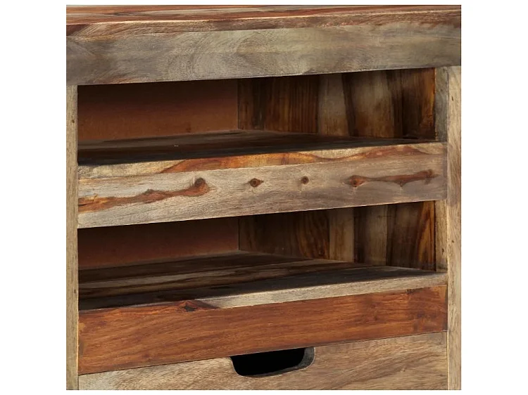 Buffet 3 tiroirs sesham massif foncé Mika