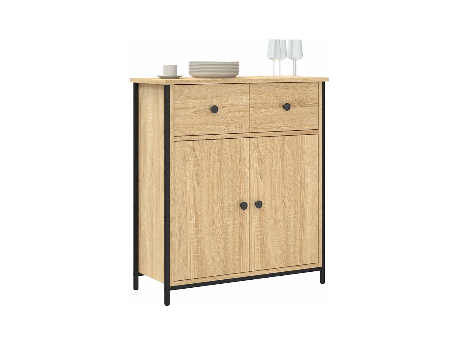 Buffet chêne sonoma 70x30x80 bois d'ingénierie