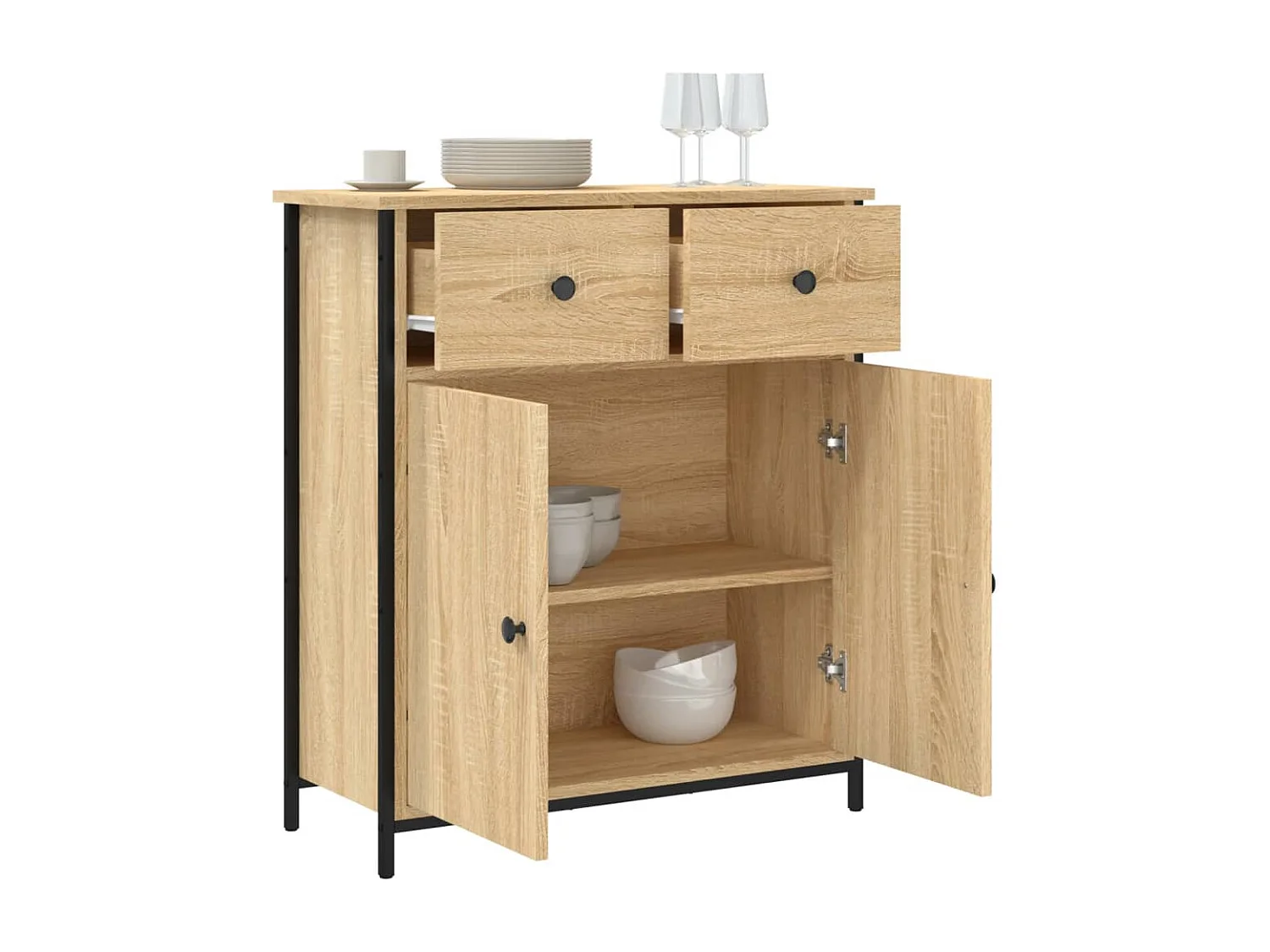 Buffet chêne sonoma 70x30x80 bois d'ingénierie