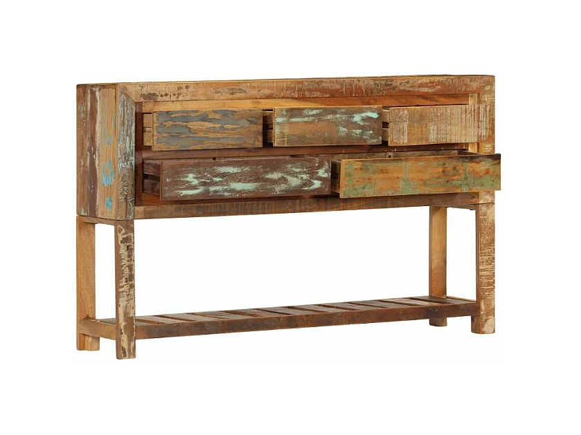 Buffet 5 tiroirs bois massif recyclé Moust
