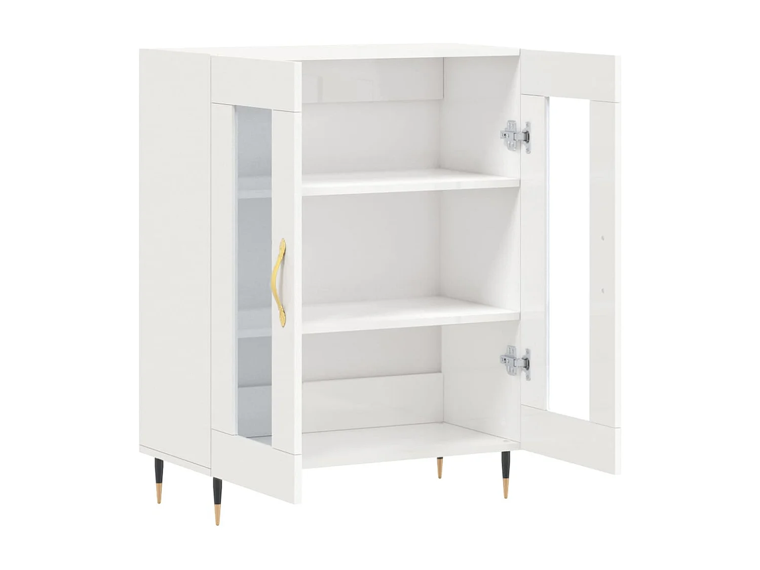 Buffet Blanc brillant 69,5x34x90 Bois d'ingénierie