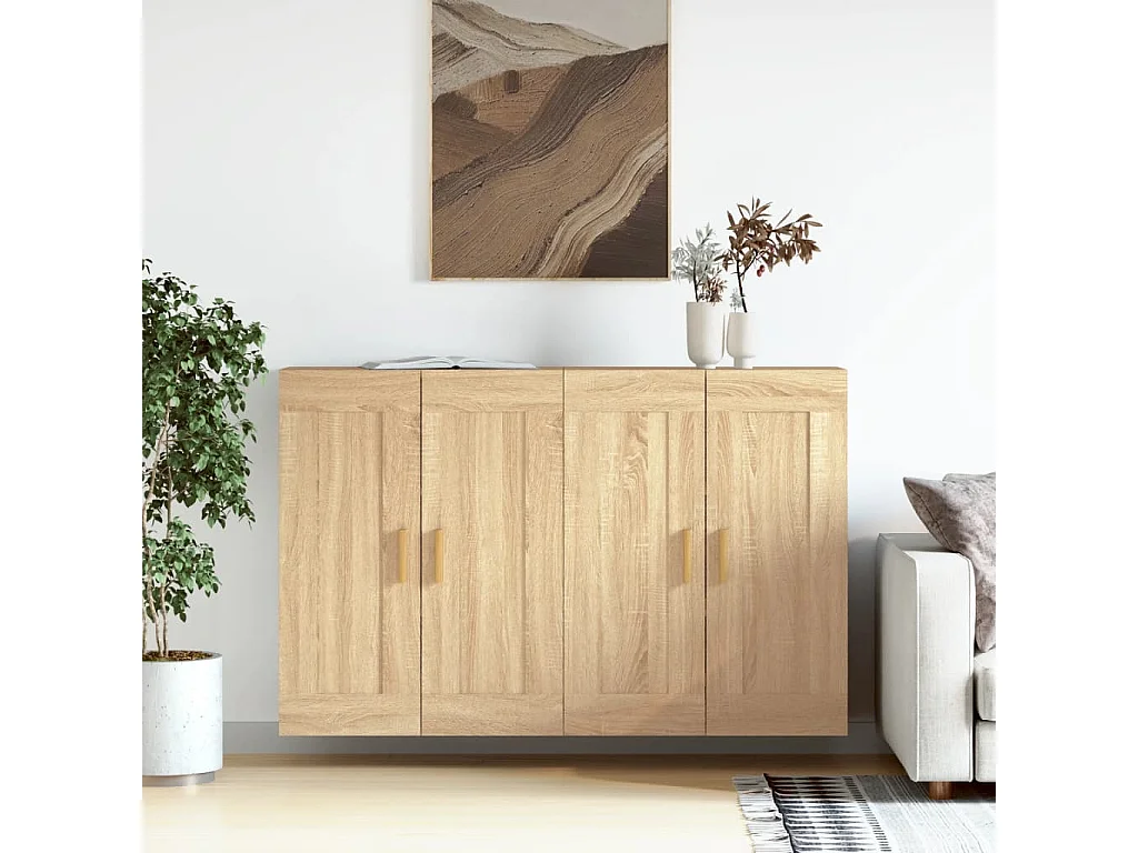 Armoires murales 2 pcs chêne sonoma bois d'ingénierie