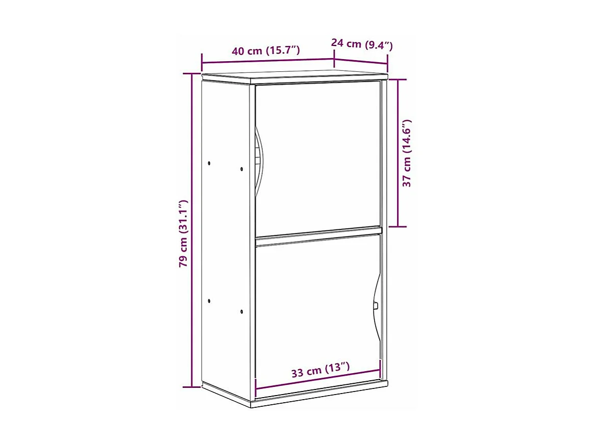 Armoire latérale ODDA 40x24x79 bois massif pin