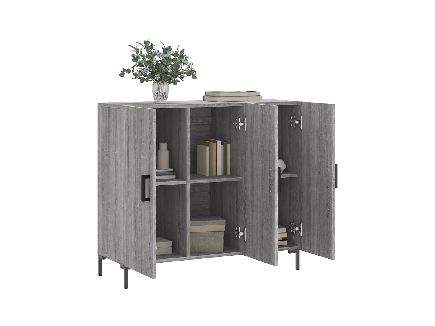 Buffet sonoma gris 90x34x80 bois d'ingénierie