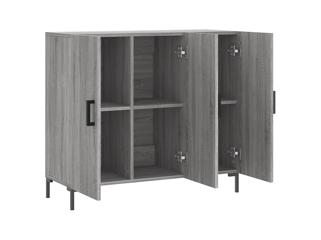 Buffet sonoma gris 90x34x80 bois d'ingénierie
