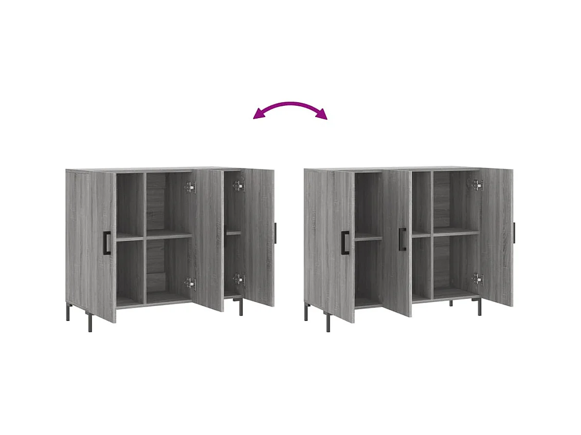 Buffet sonoma gris 90x34x80 bois d'ingénierie