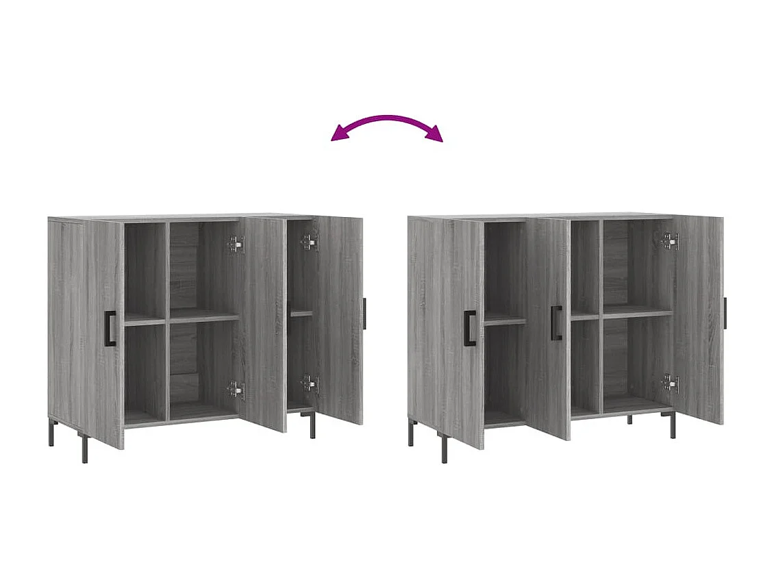 Buffet sonoma gris 90x34x80 bois d'ingénierie