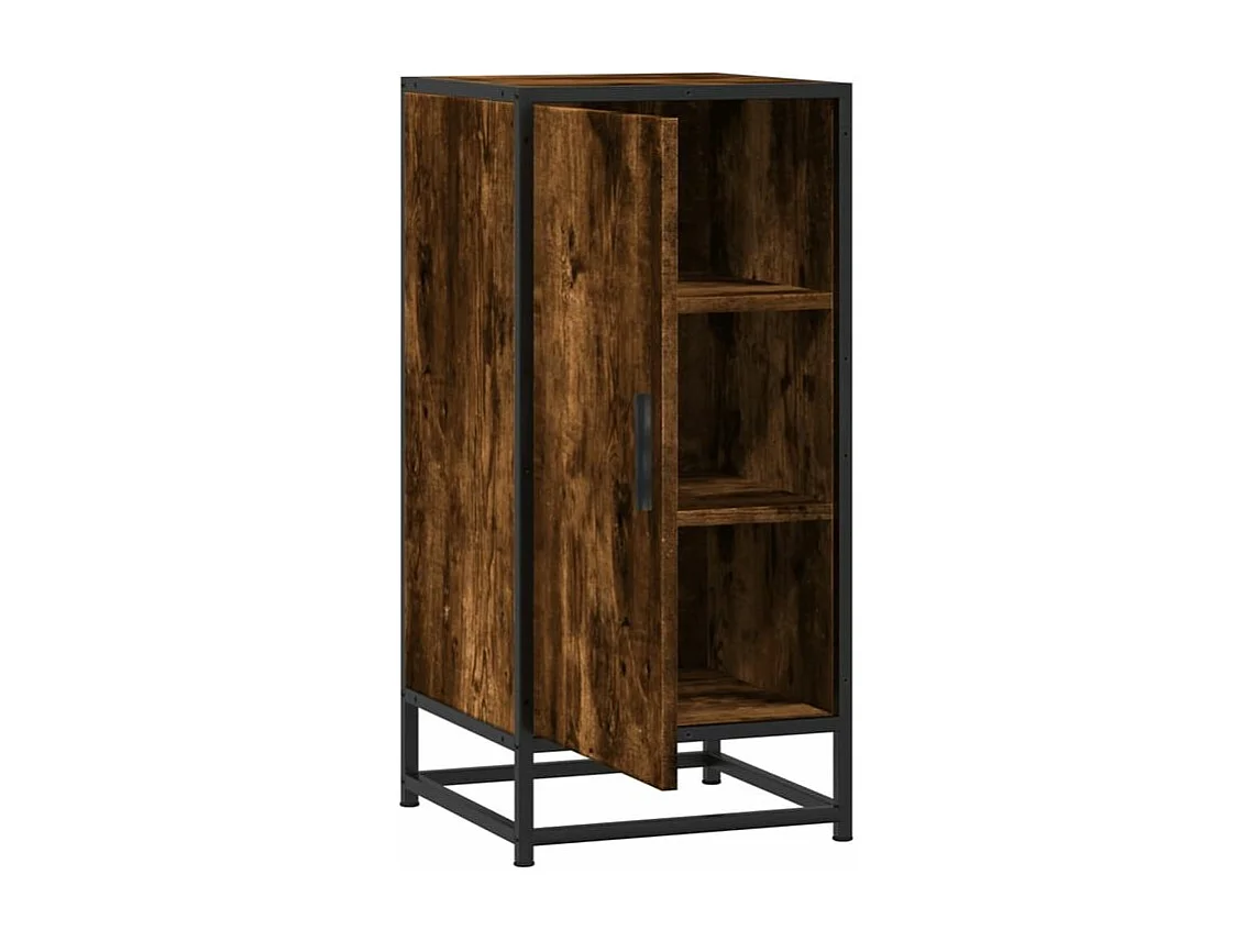 Buffet chêne fumé 35,5x35x76 bois d'ingénierie et métal