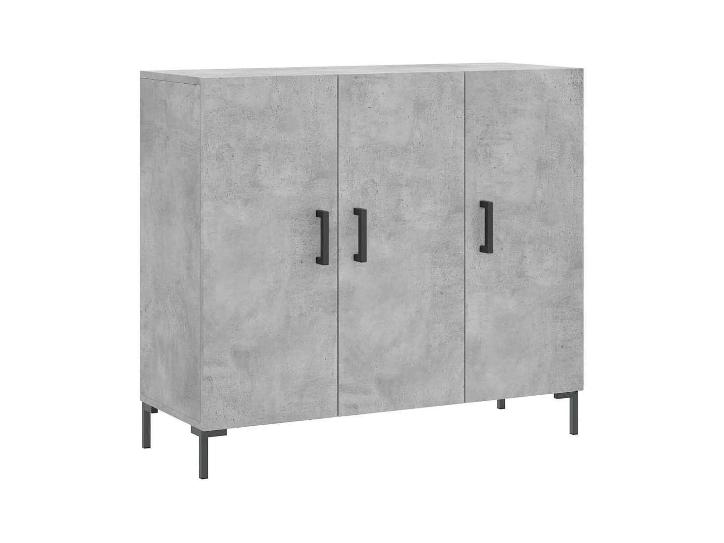 Buffet gris béton 90x34x80 bois d'ingénierie