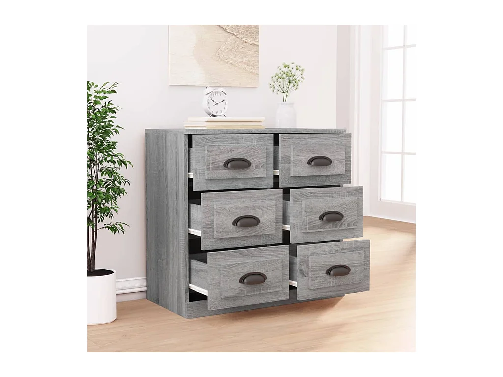 Buffet sonoma gris 70x35,5x67,5 bois d'ingénierie