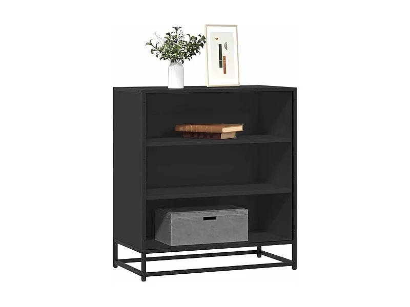 Buffet noir 68x35x76 bois d'ingénierie et métal