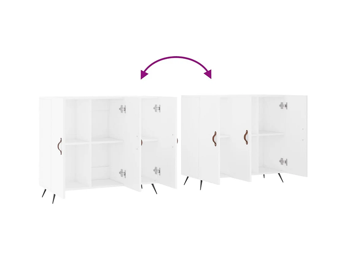 Buffet blanc 90x34x80 bois d'ingénierie