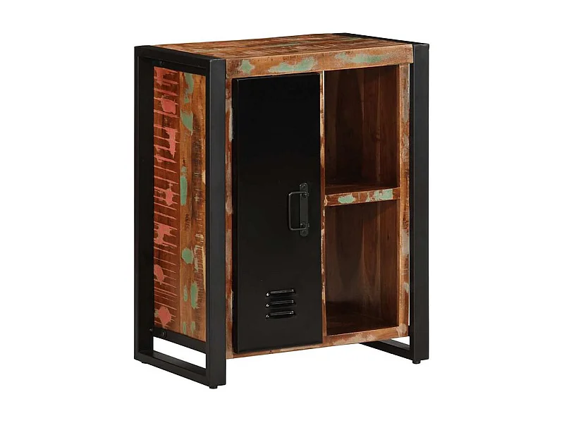 Buffet multicolore 55x35x70 bois massif récupération