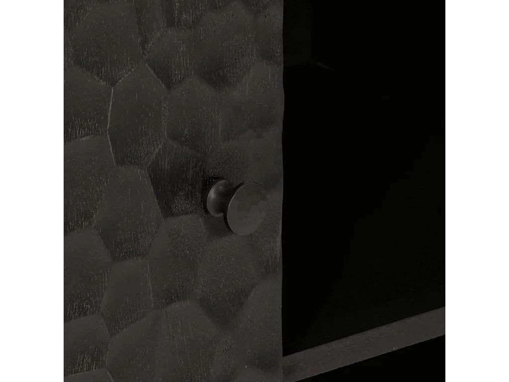 Armoire latérale noir 90x33x75 bois massif de manguier