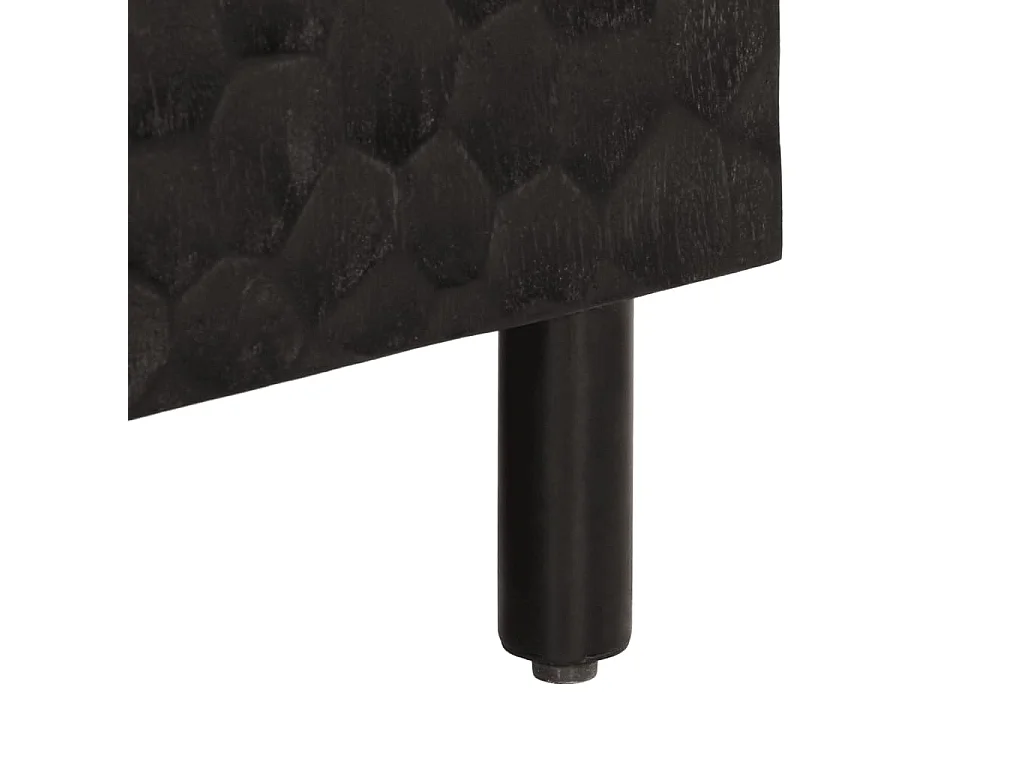 Armoire latérale noir 90x33x75 bois massif de manguier