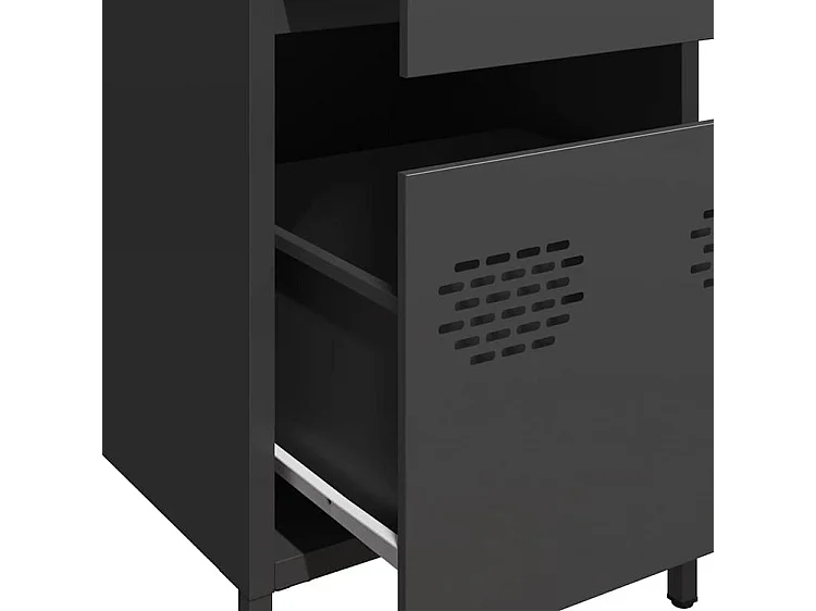 Buffet noir 35x39x73,5 acier laminé à froid