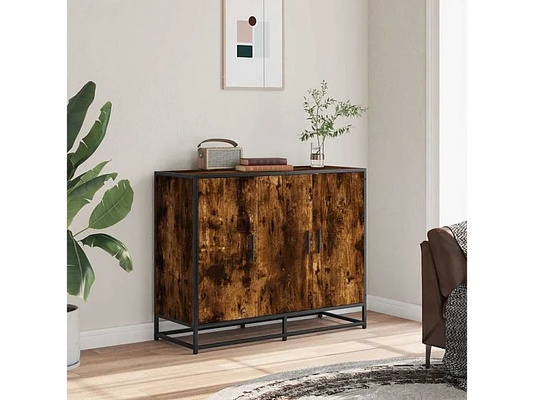 Buffet chêne fumé 94x35x76 bois d'ingénierie